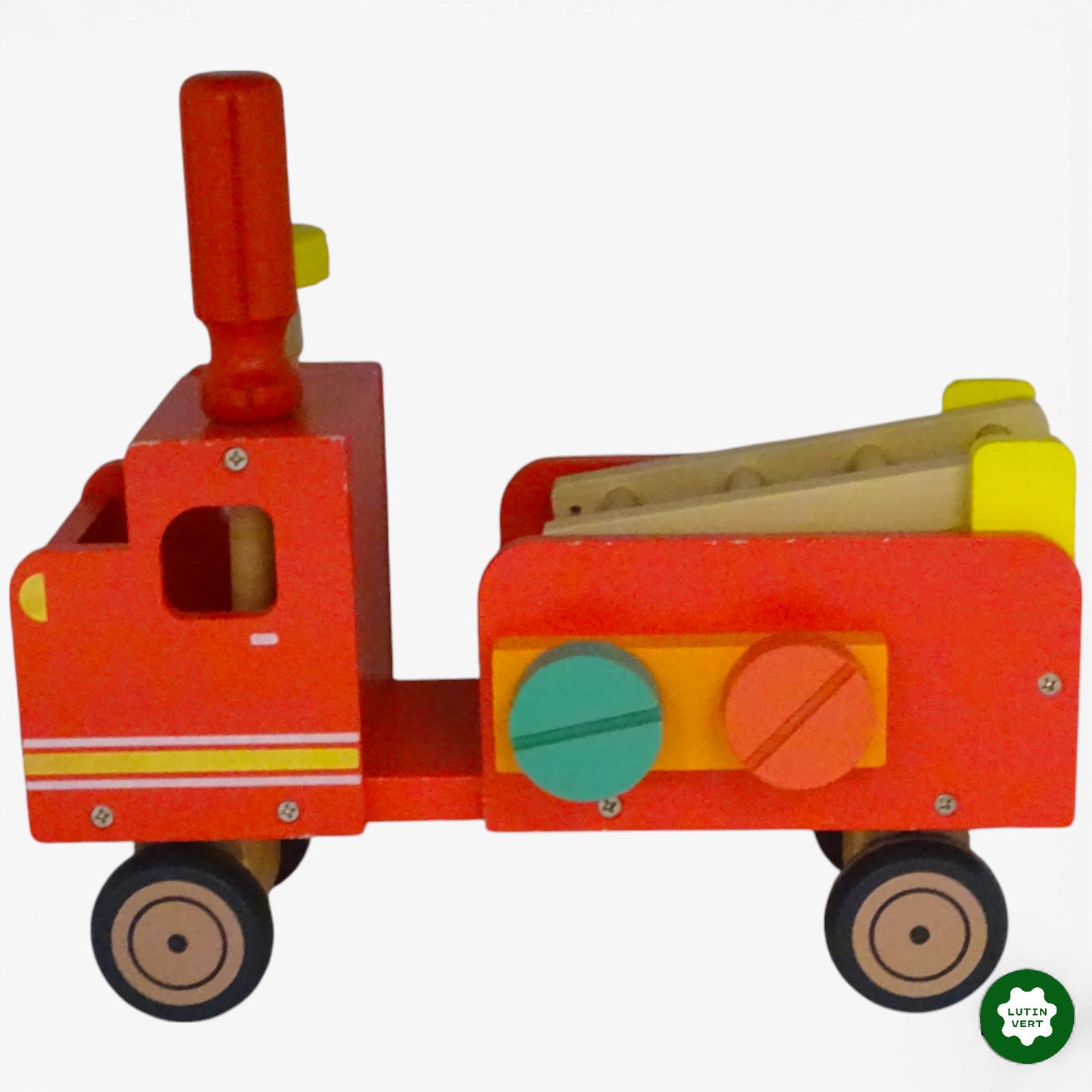 Camion de pompier en bois rouge d'occasion HEMA - Dès 3 ans | Ref 10890