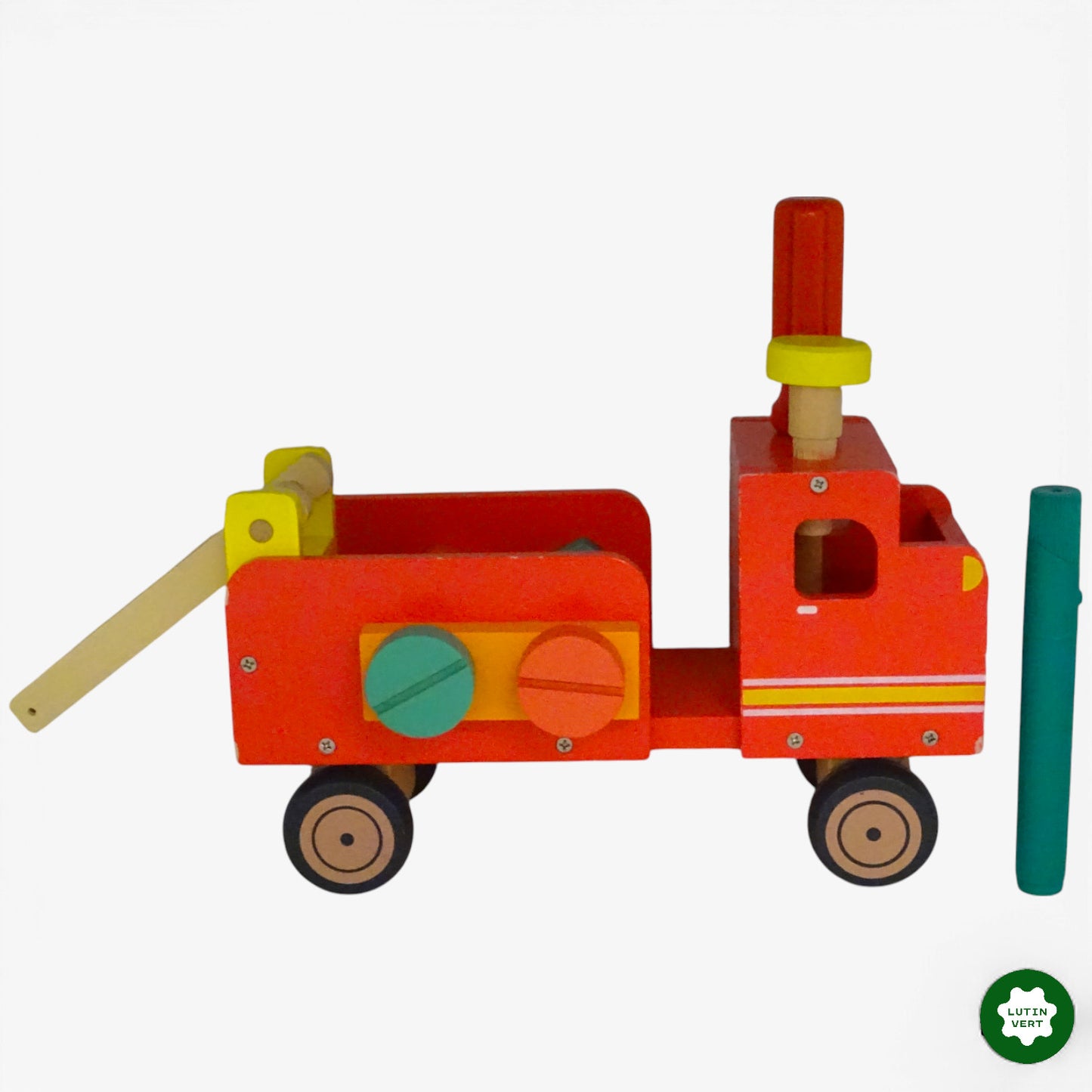 Camion de pompier en bois rouge d'occasion HEMA - Dès 3 ans | Ref 10890