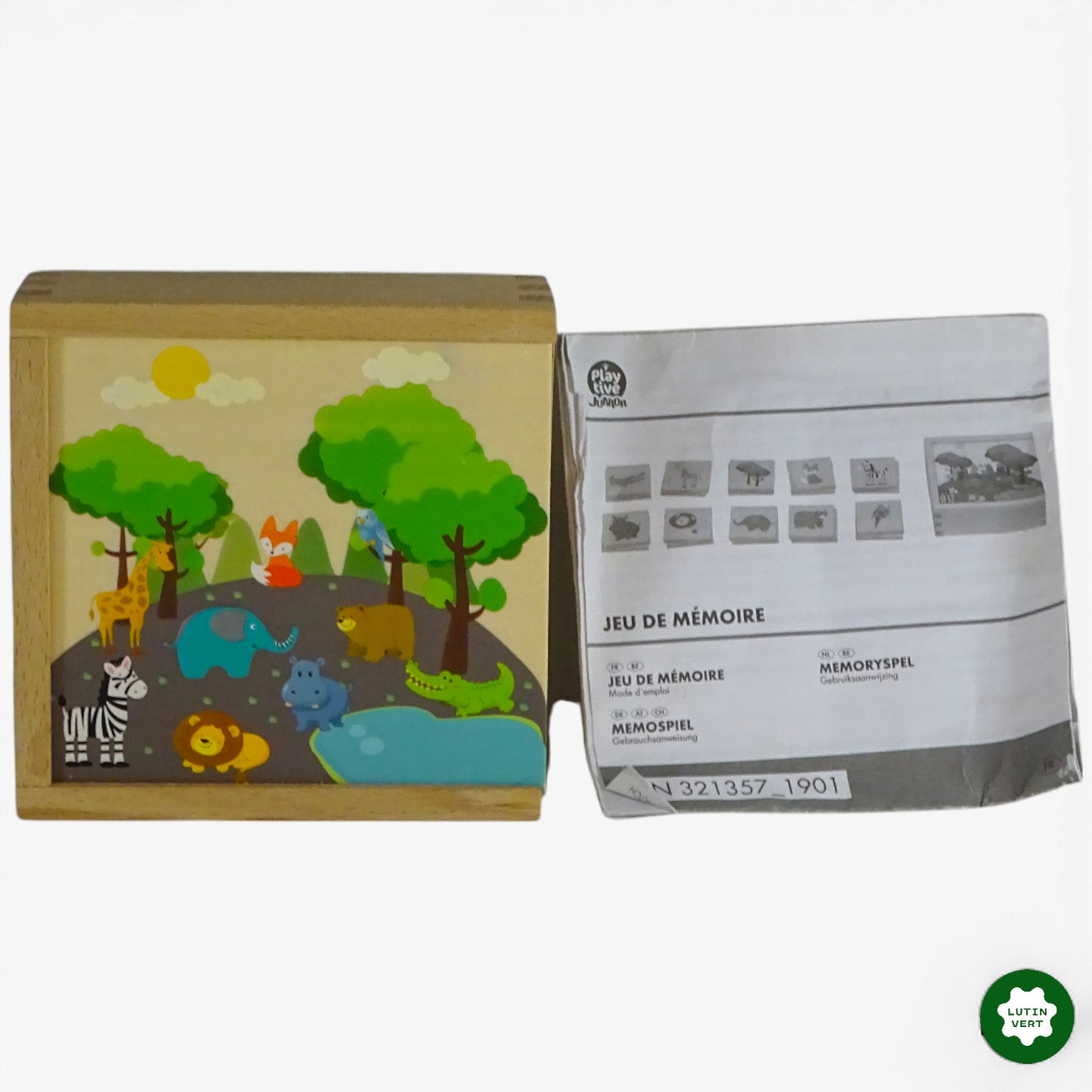 Memory « animaux » 20 pcs Bois d'occasion PLAYTIVE - Dès 3 ans | Ref 10963