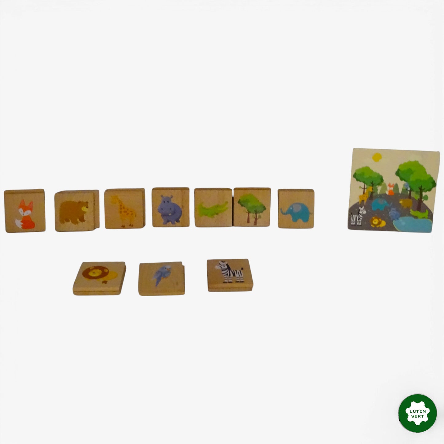 Memory « animaux » 20 pcs Bois d'occasion PLAYTIVE - Dès 3 ans | Ref 10963
