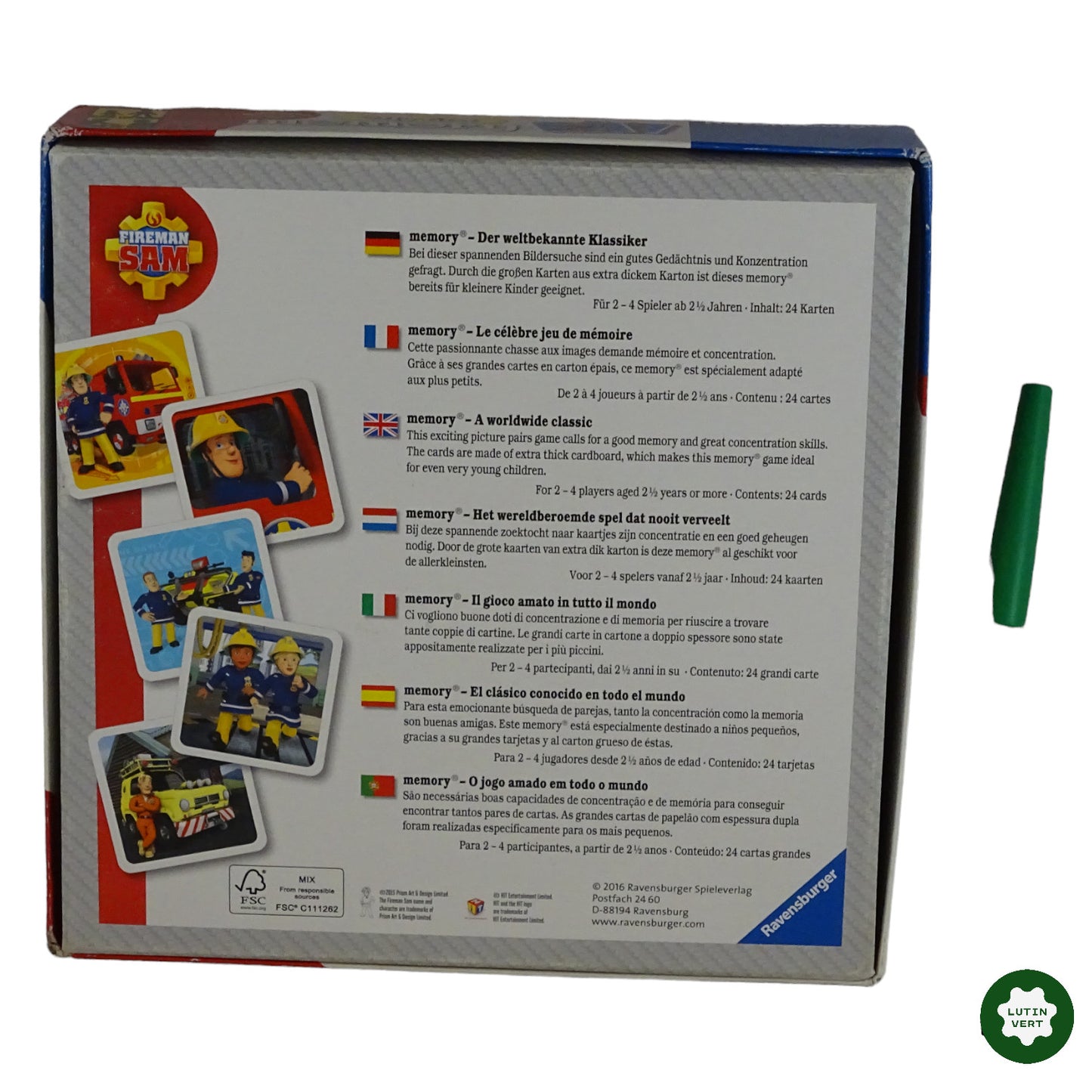 Memory Fireman Sam d'occasion RAVENSBURGER - Dès 2 ans | Lutin Vert Ref 6521