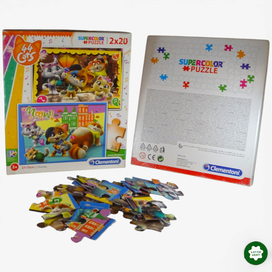 Puzzle 44 Cats  2 x 20 pcs d'occasion CLEMENTONI - Dès 3 ans | Ref 11231