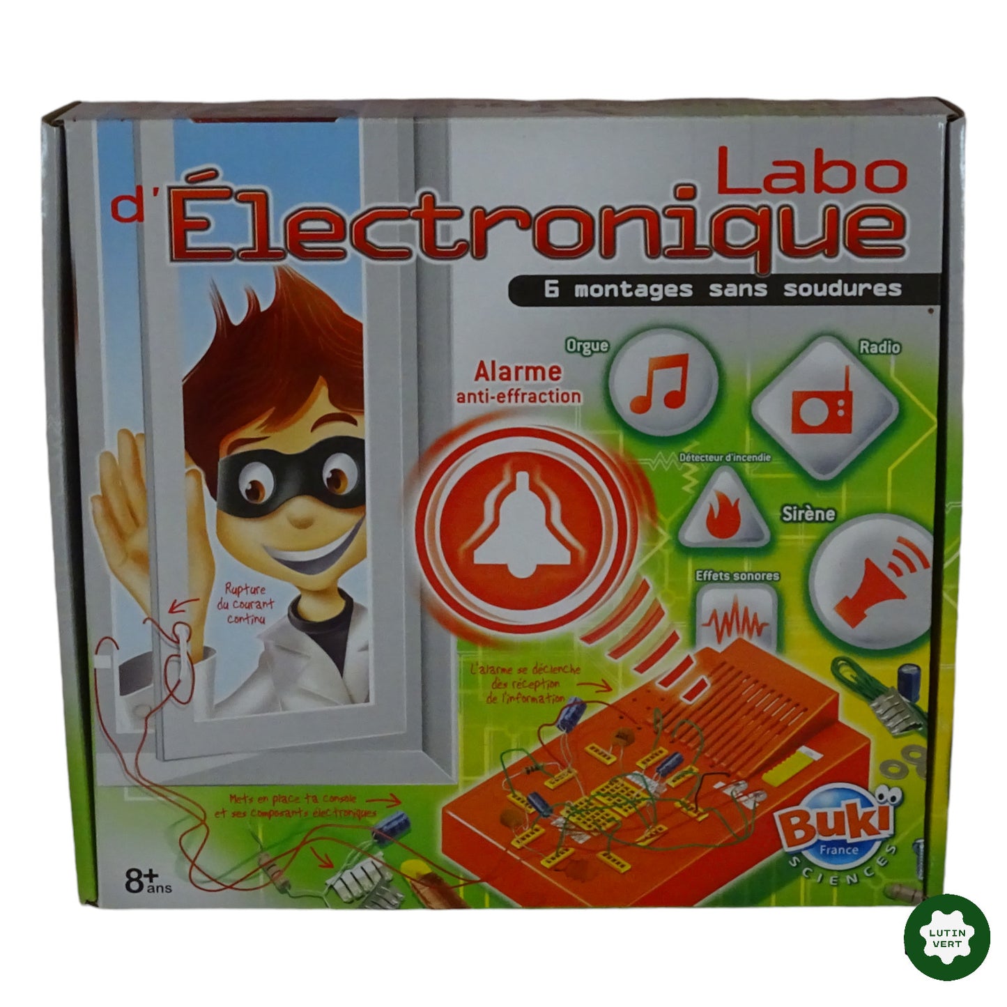 Labo Electronique 6 montages sans soudures d'occasion BUKI - Dès 8 ans | Lutin Vert Ref 6673