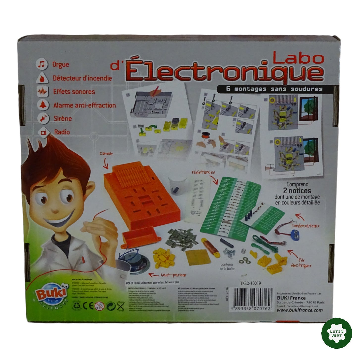 Labo Electronique 6 montages sans soudures d'occasion BUKI - Dès 8 ans | Lutin Vert Ref 6673