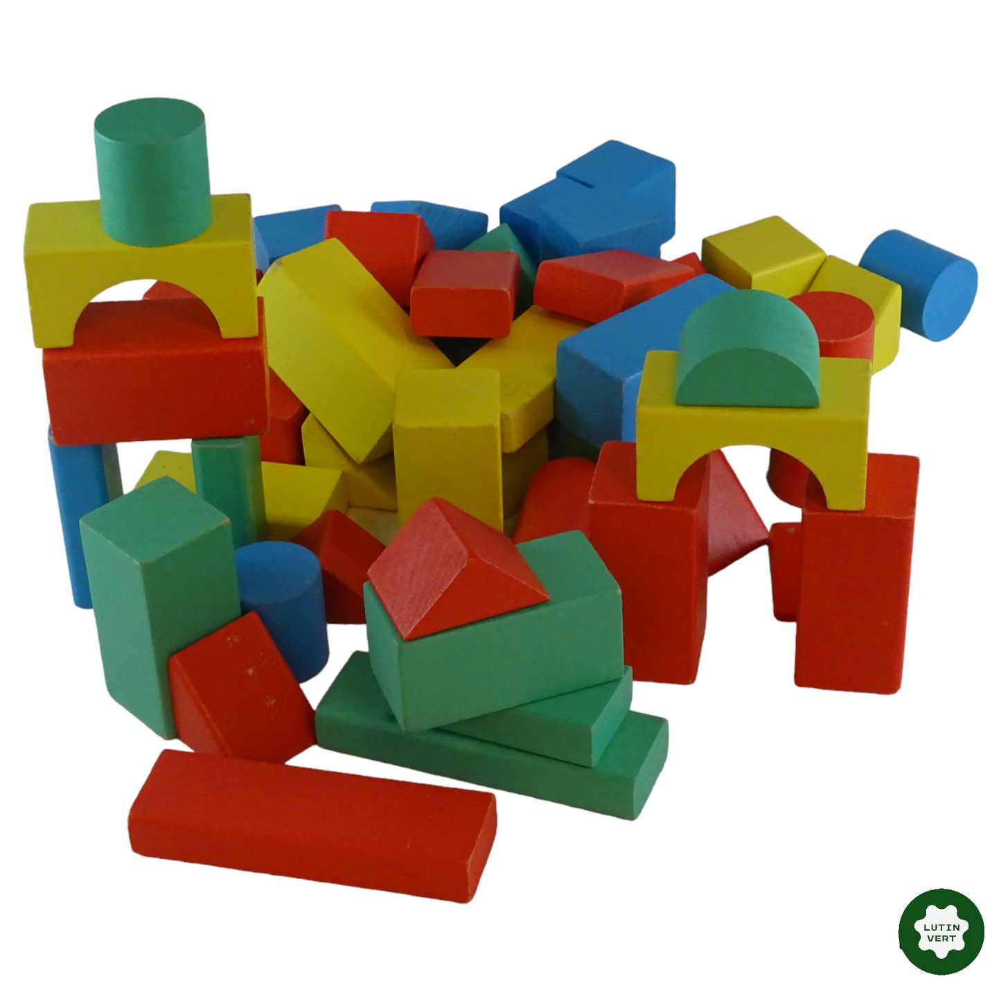 Jeu construction multicolore en bois d'occasion - Dès 4 ans | Lutin Vert