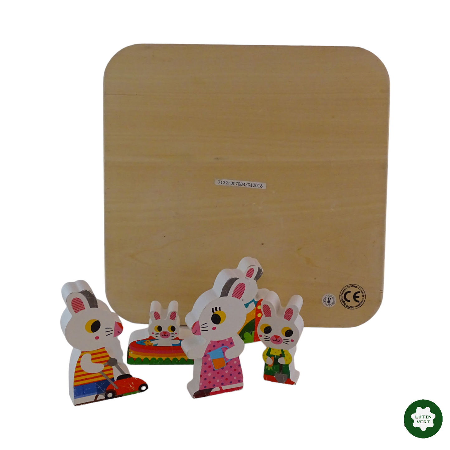 La famille lapin en bois d'occasion JANOD - Dès 3 ans | Lutin Vert