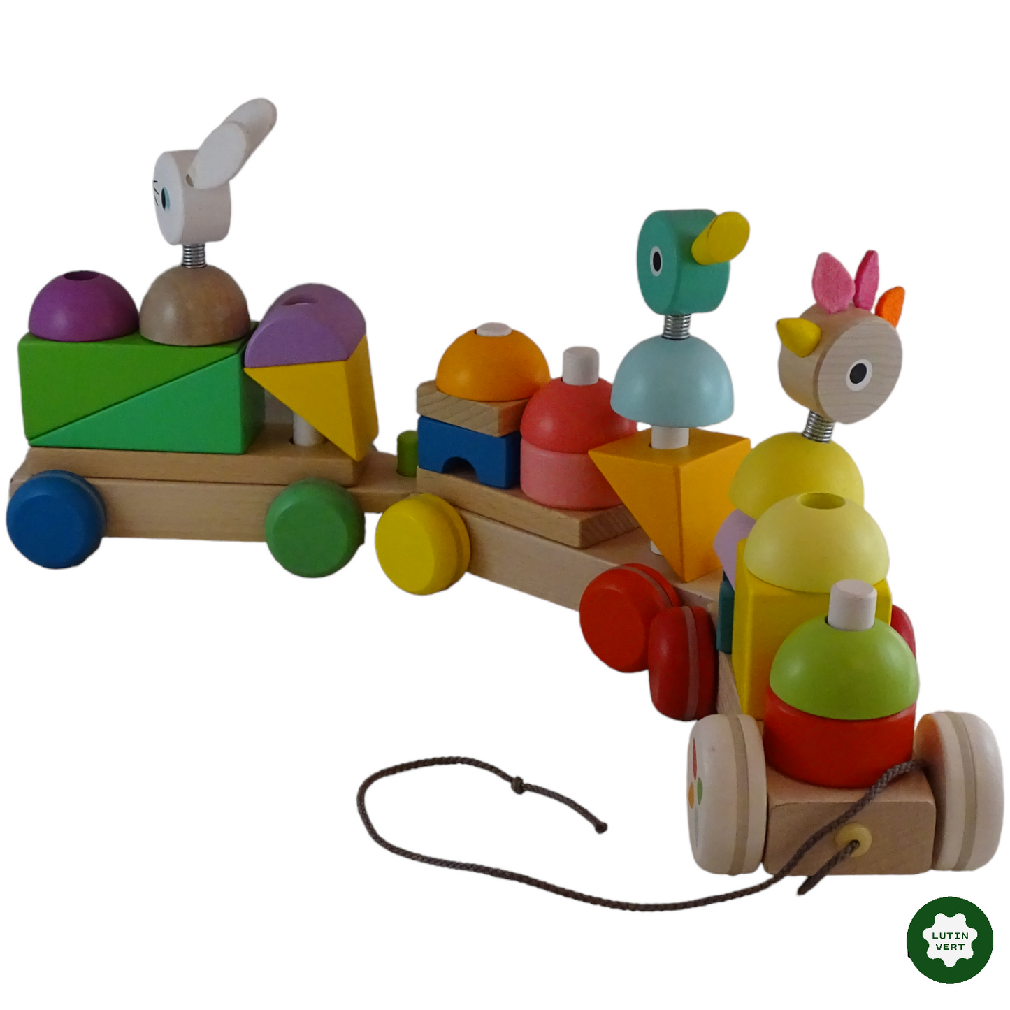 Train en bois multicolor d'occasion JANOD - Dès 1 an | Lutin Vert
