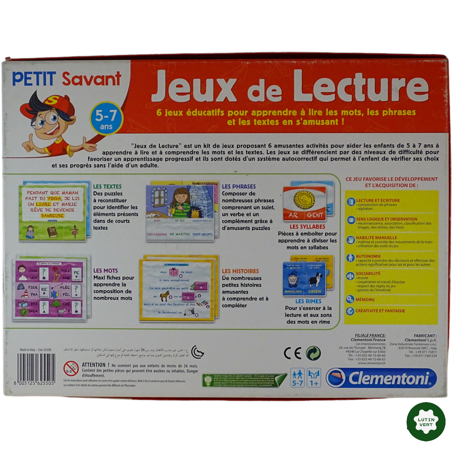 Jeux de lecture d'occasion CLEMENTONI - Dès 5 ans | Lutin Vert
