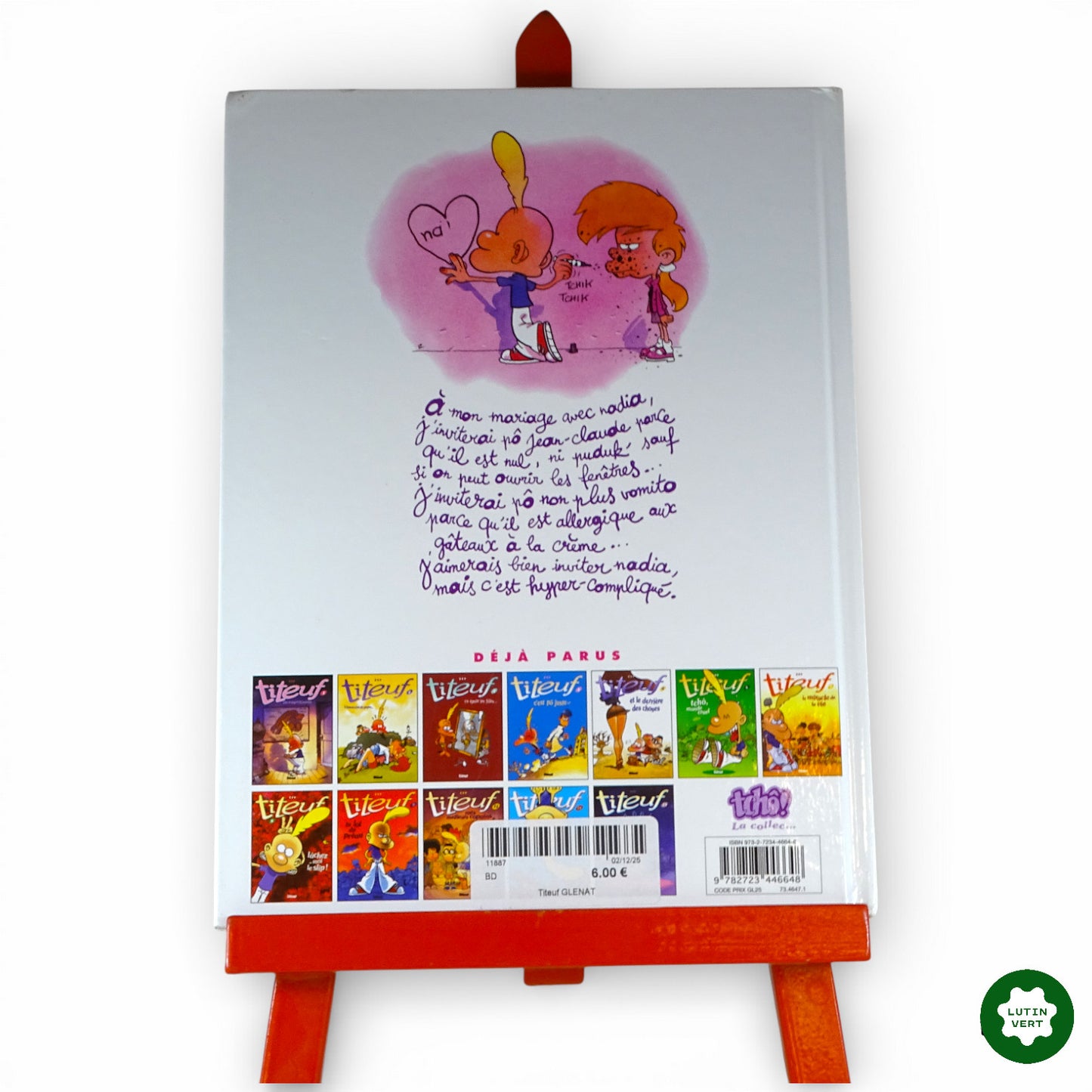 « Titeuf vol.10 Nadia se marie » Zep d'occasion GLÉNAT - Dès 8 ans | Ref 11887