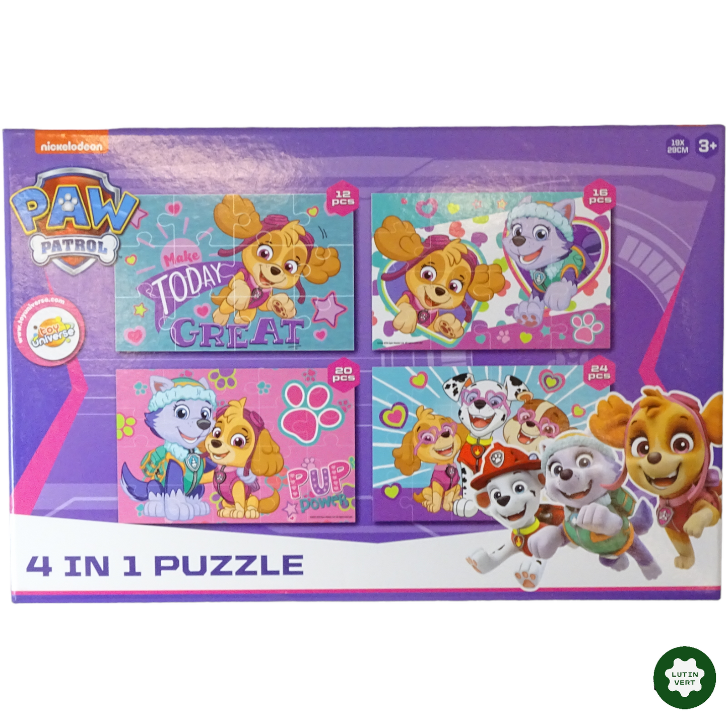 4 Puzzle Paw Patrol 12 à 24 pièces d'occasion NICKELODEON - Dès 3 ans | Lutin Vert
