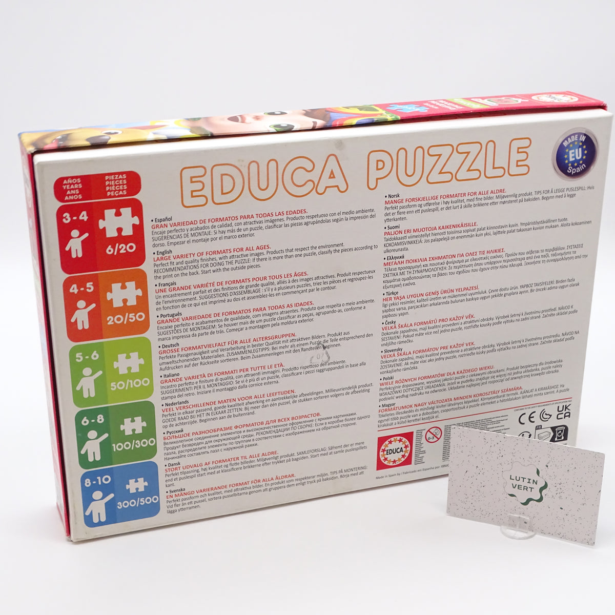 4 Puzzles Progressivos EDUCA - Dès 3 ans | Ref 15699