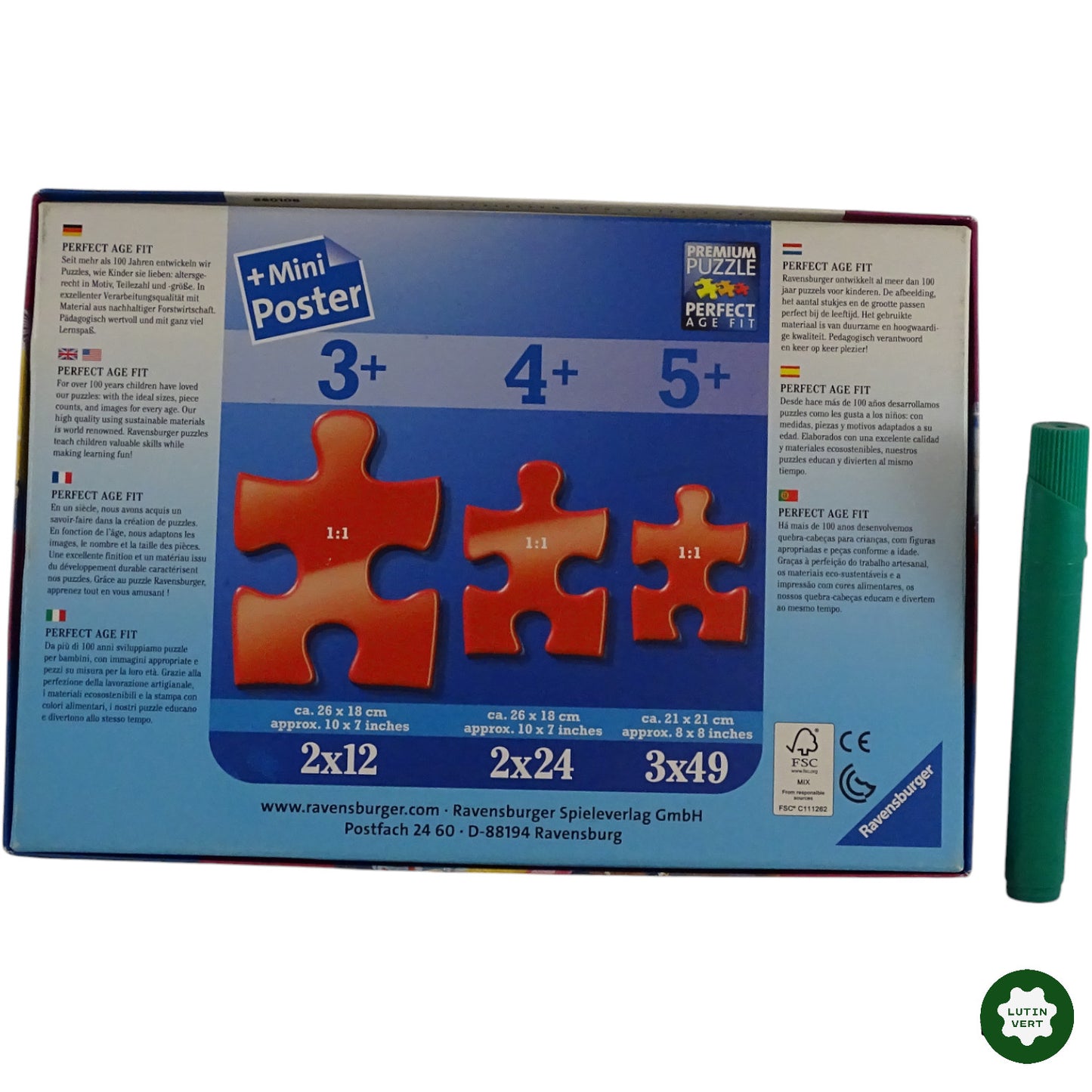 2 Puzzles Princesses Disney réunies 24 pcs d'occasion RAVENSBURGER - Dès 4 ans | Ref 9109