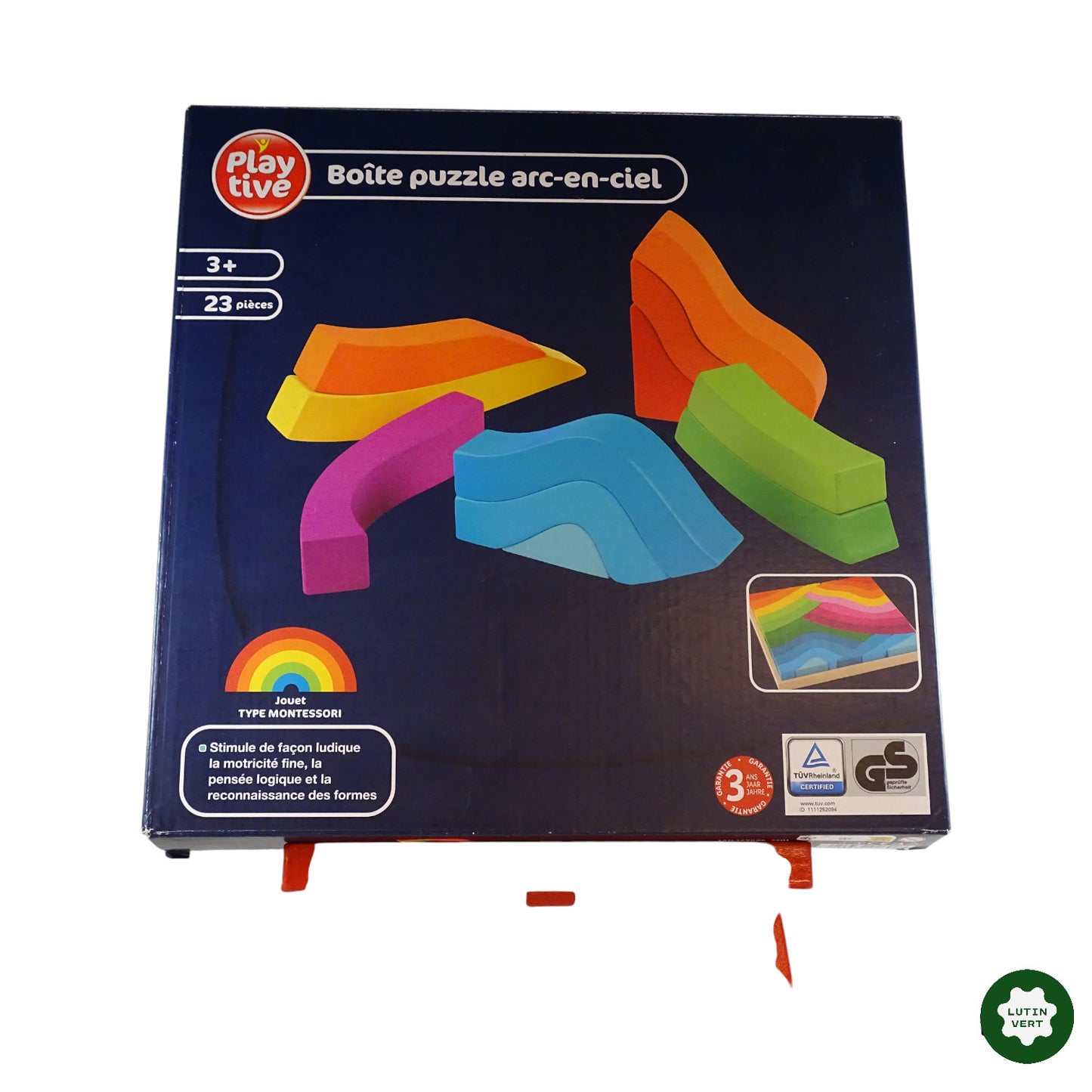 Boite Puzzle Arc en ciel Montessori d'occasion PLAYTIVE - Dès 3 ans | Ref 9116