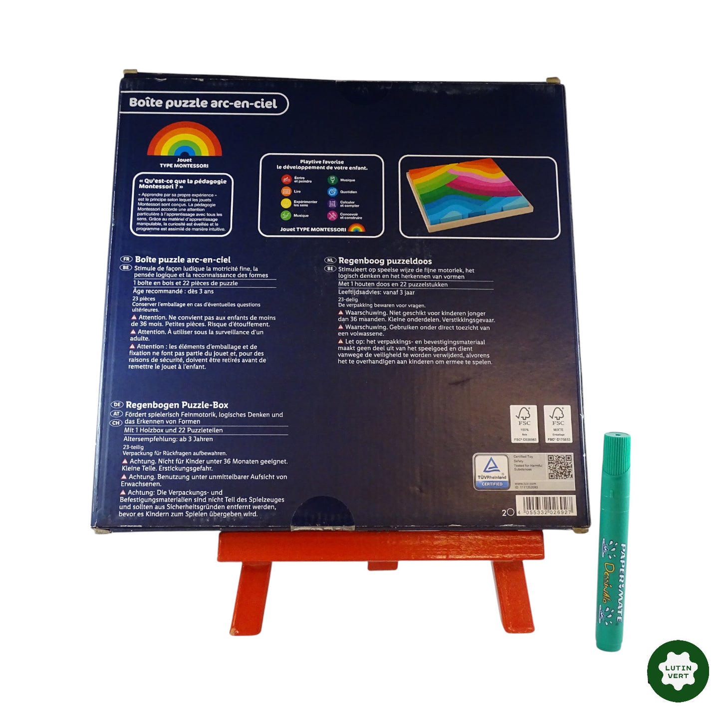 Boite Puzzle Arc en ciel Montessori d'occasion PLAYTIVE - Dès 3 ans | Ref 9116