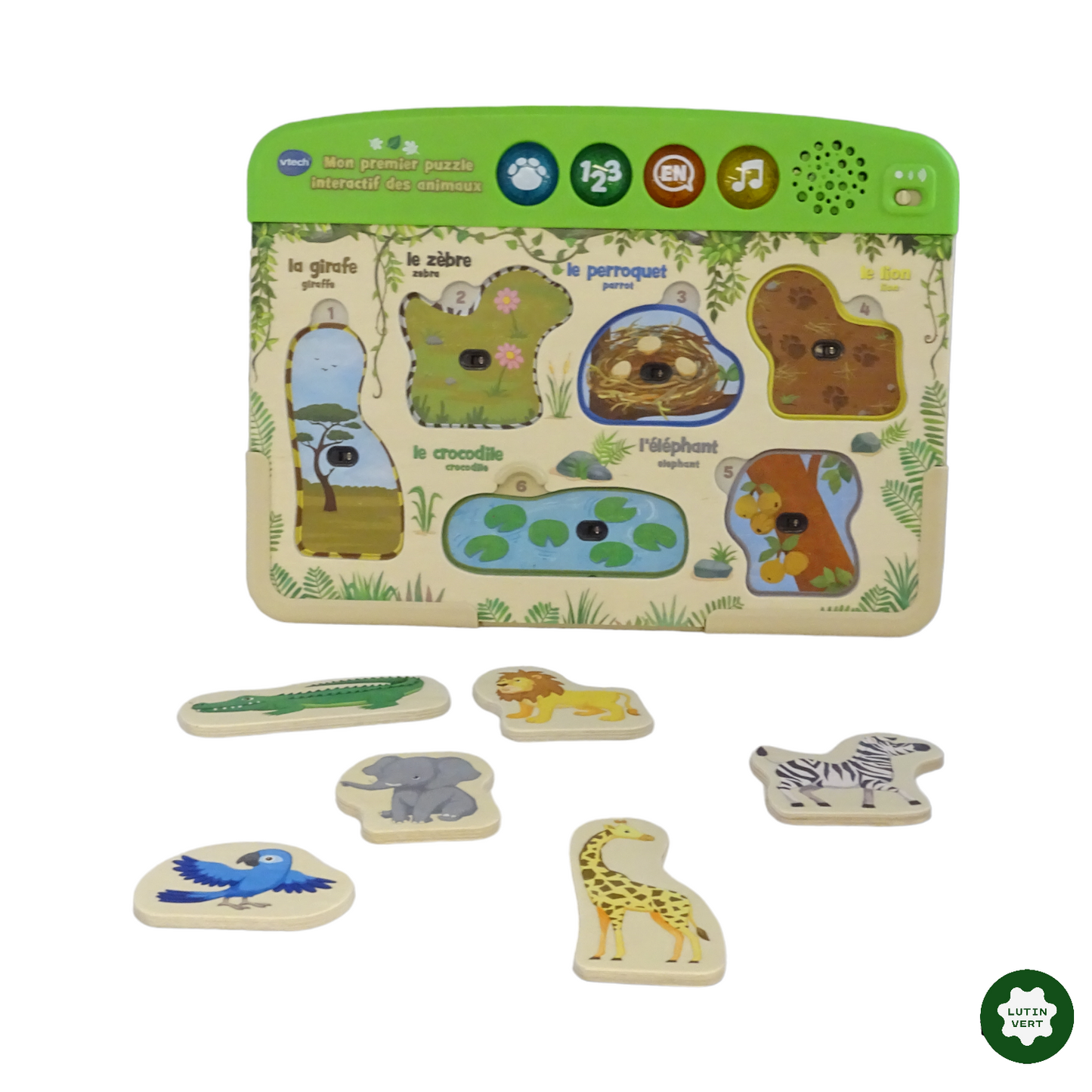 Mon Premier Puzzle Interactif des Animaux d'occasion VTECH - Dès 3 ans | Lutin Vert