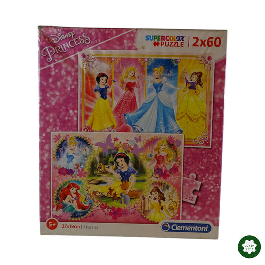 2 Puzzle Princesses Disney SuperColor d'occasion CLEMENTONI - Dès 5 ans | Ref 9426