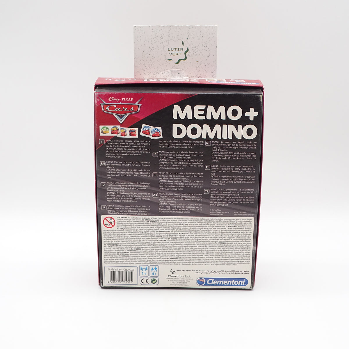 Memo et Domino cars disney CLEMENTONI - Dès 4 ans | Ref 16271