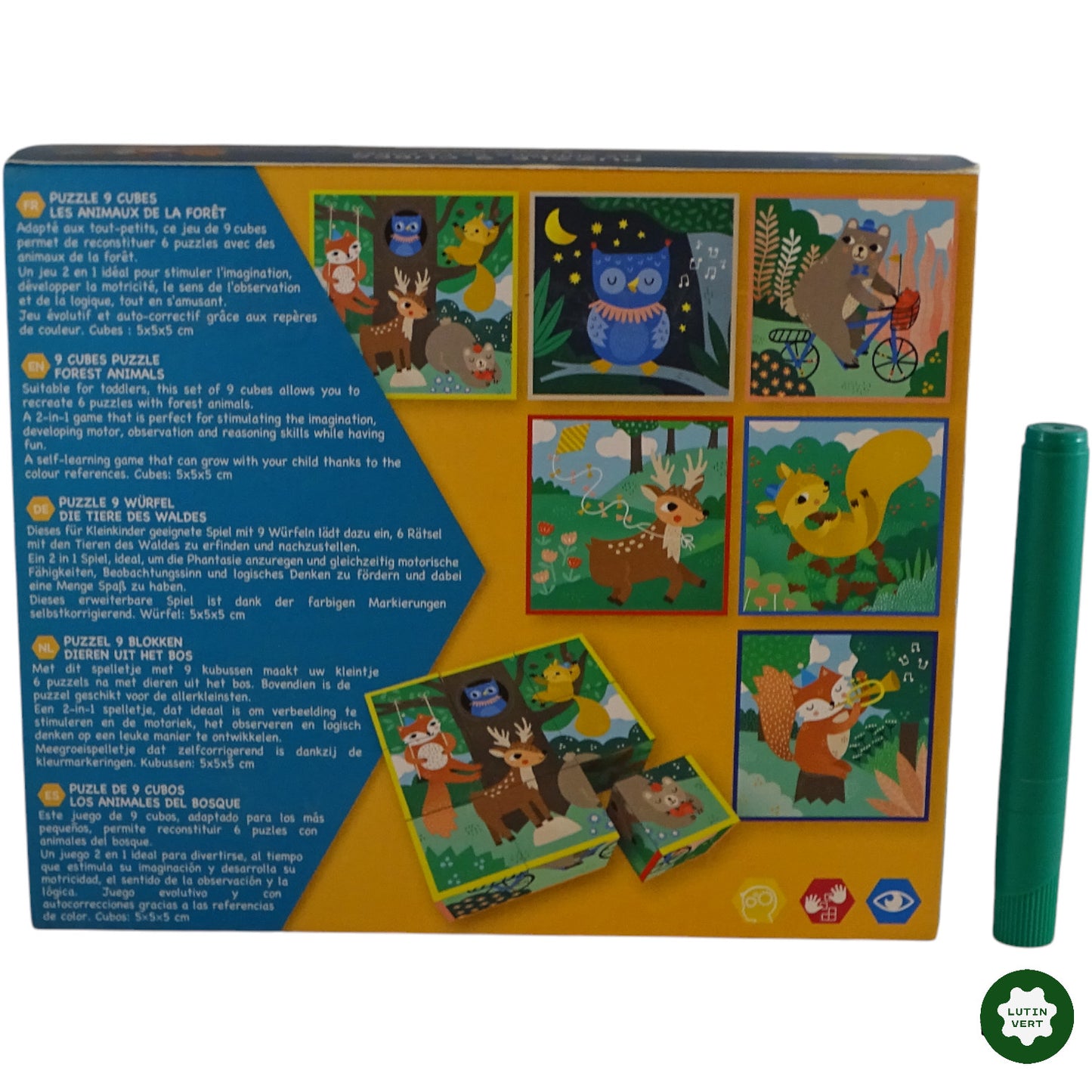 Puzzle 9 cubes – Les animaux de la forêt d'occasion CULTURA - Dès 2 ans | Ref 9819