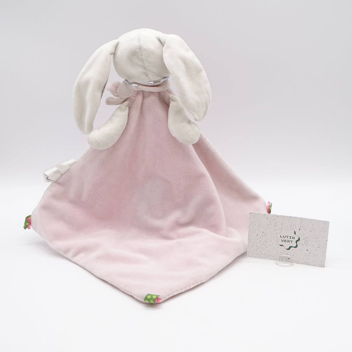 Doudou plat Lapin rose MOTS D’ENFANTS - Dès Naissance | Ref 16319