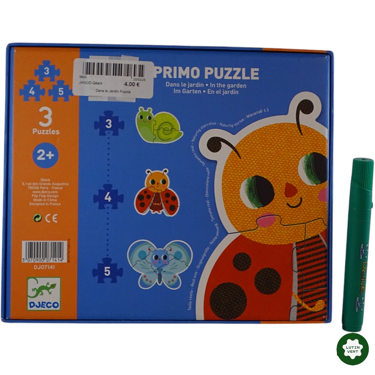 3 Puzzles « Dans le Jardin » d'occasion DJECO - Dès 2 ans | Ref 9803