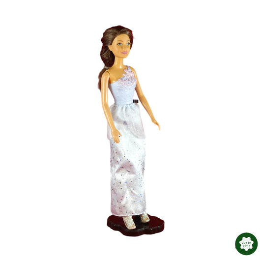 Poupée Barbie brune dans sa robe de bal bleu d'occasion MATTEL - Dès 3 ans | Lutin Vert