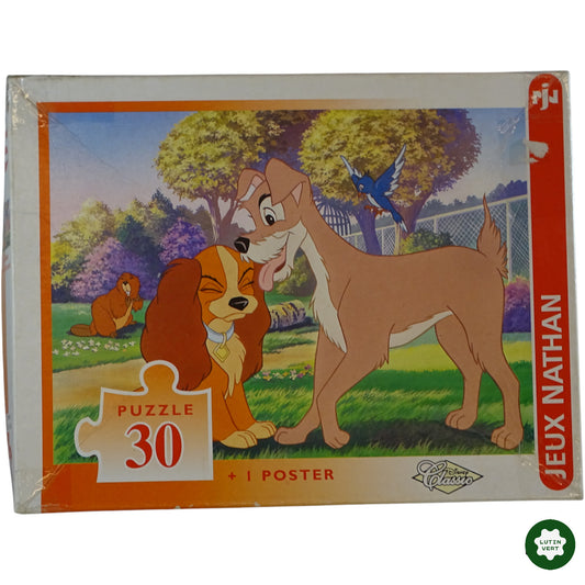 Puzzle « La Belle et le Clochard ». 30 pièces. d'occasion NATHAN - Dès 4 ans | Ref 9979
