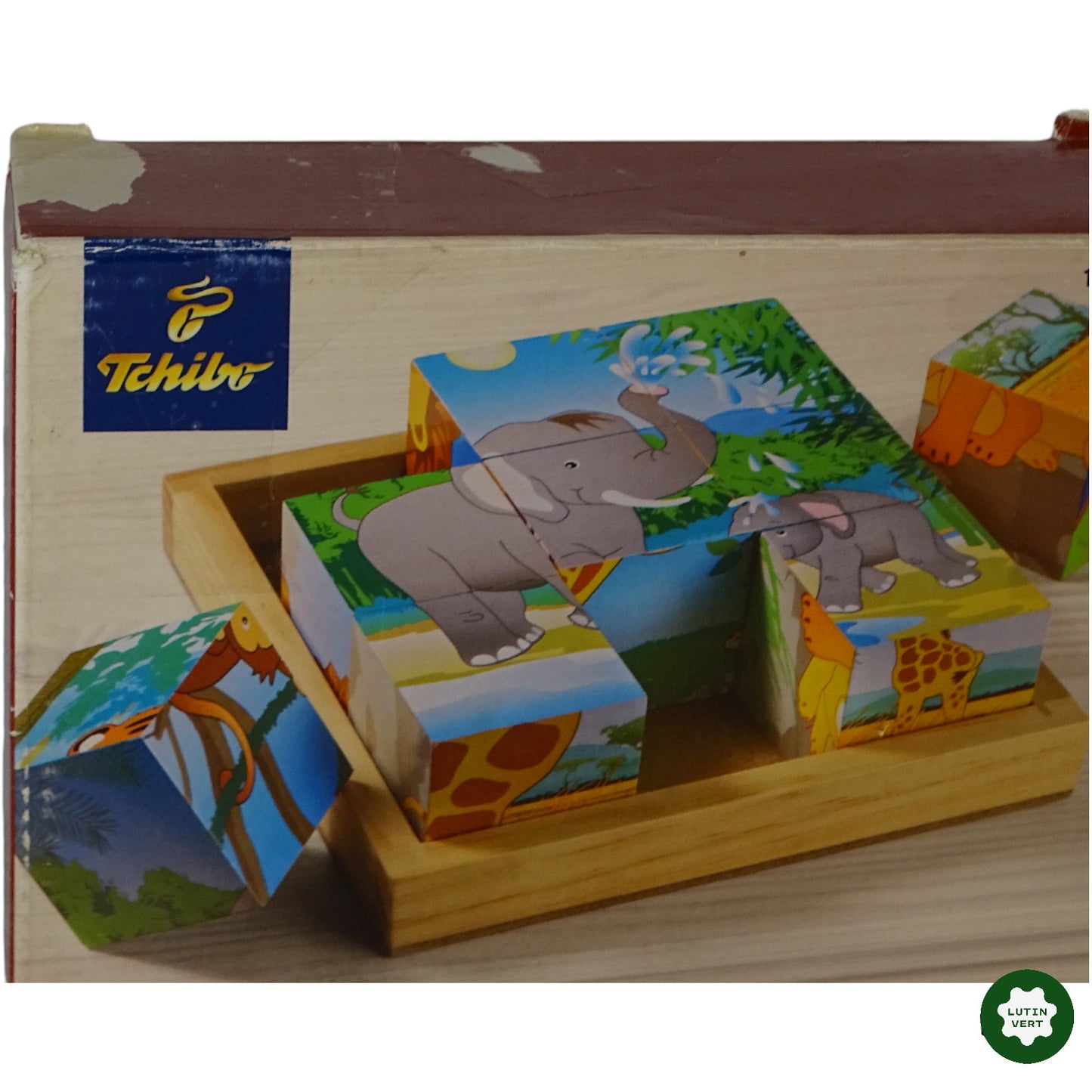 Puzzle à cubes en bois d'occasion TCHIBO - Dès 2 ans | Ref 9988