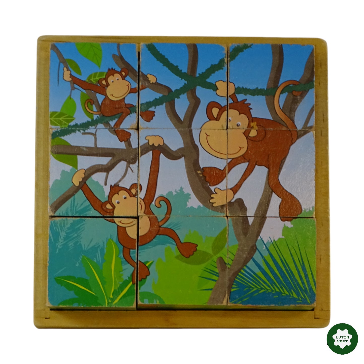 Puzzle à cubes en bois d'occasion TCHIBO - Dès 2 ans | Ref 9988