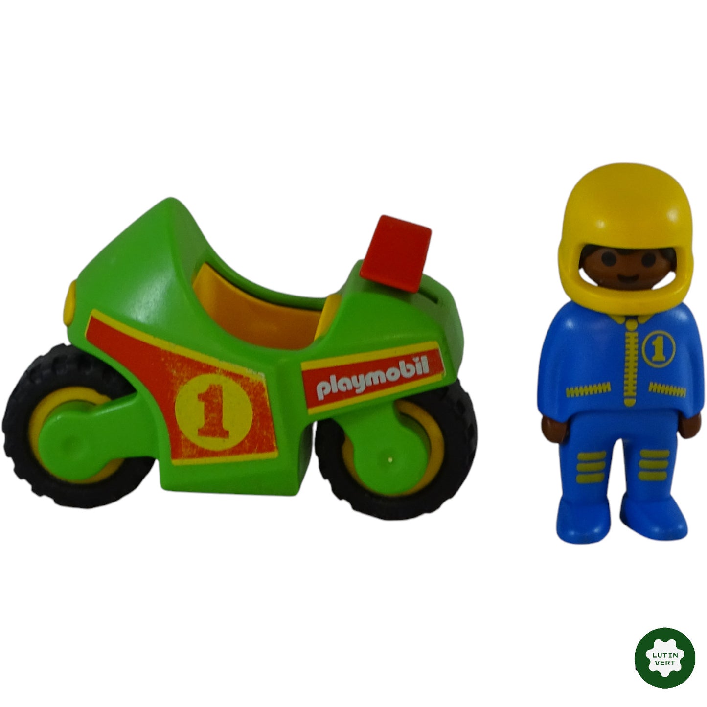 Moto verte et motard d'occasion PLAYMOBIL 123 - Dès 18 mois | Ref 9761