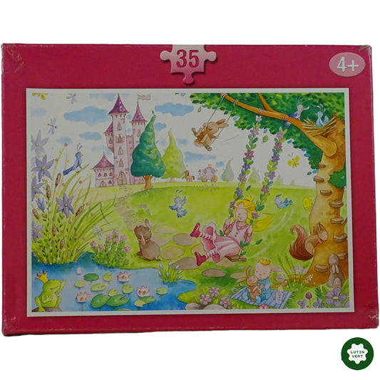 Puzzle 35 pièces Princesse qui fait de la balançoire d'occasion  - Dès 4 ans | Lutin Vert