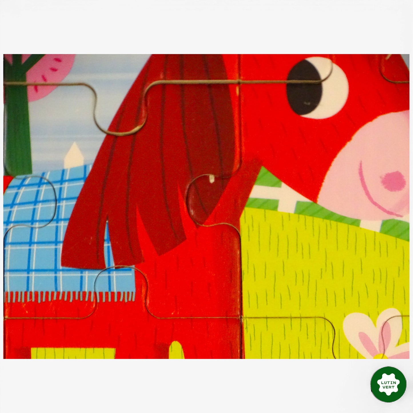 Puzzle cheval rouge 9 pcs d'occasion JANOD - Dès 1 an | Ref 10134