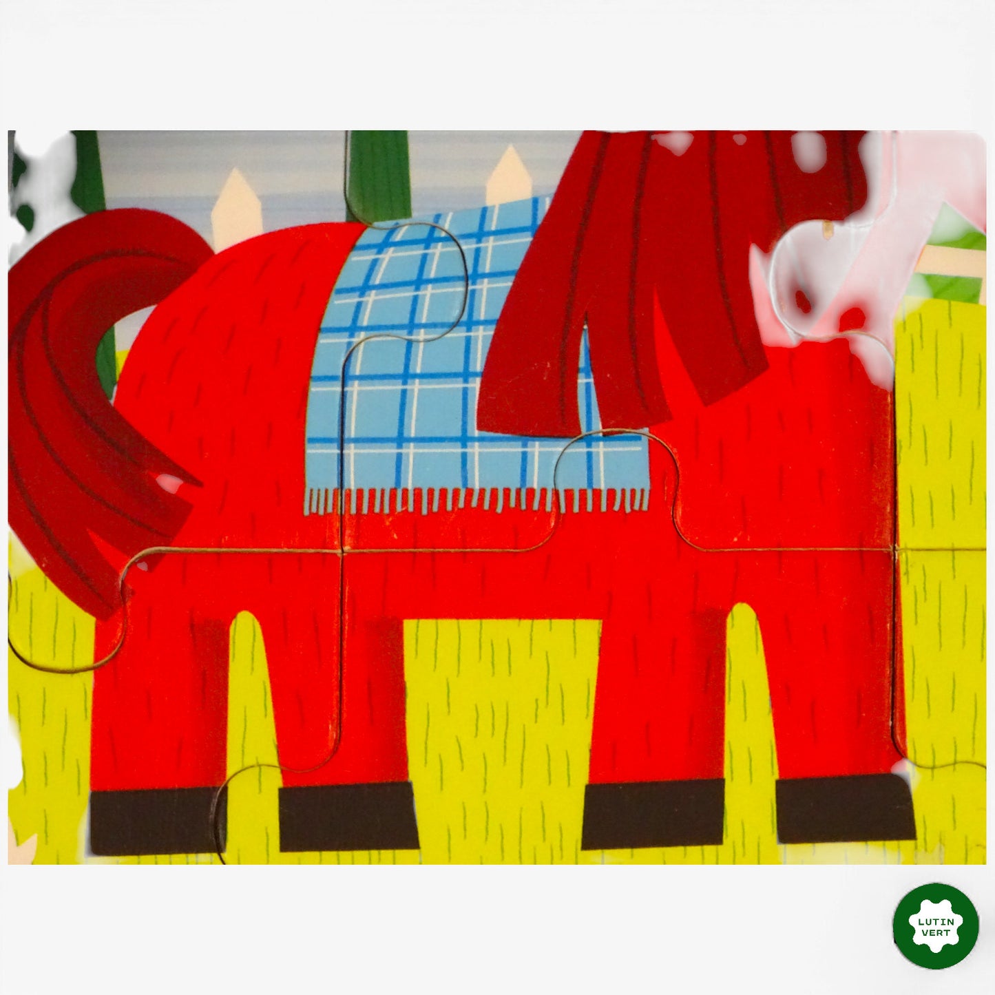 Puzzle cheval rouge 9 pcs d'occasion JANOD - Dès 1 an | Ref 10134