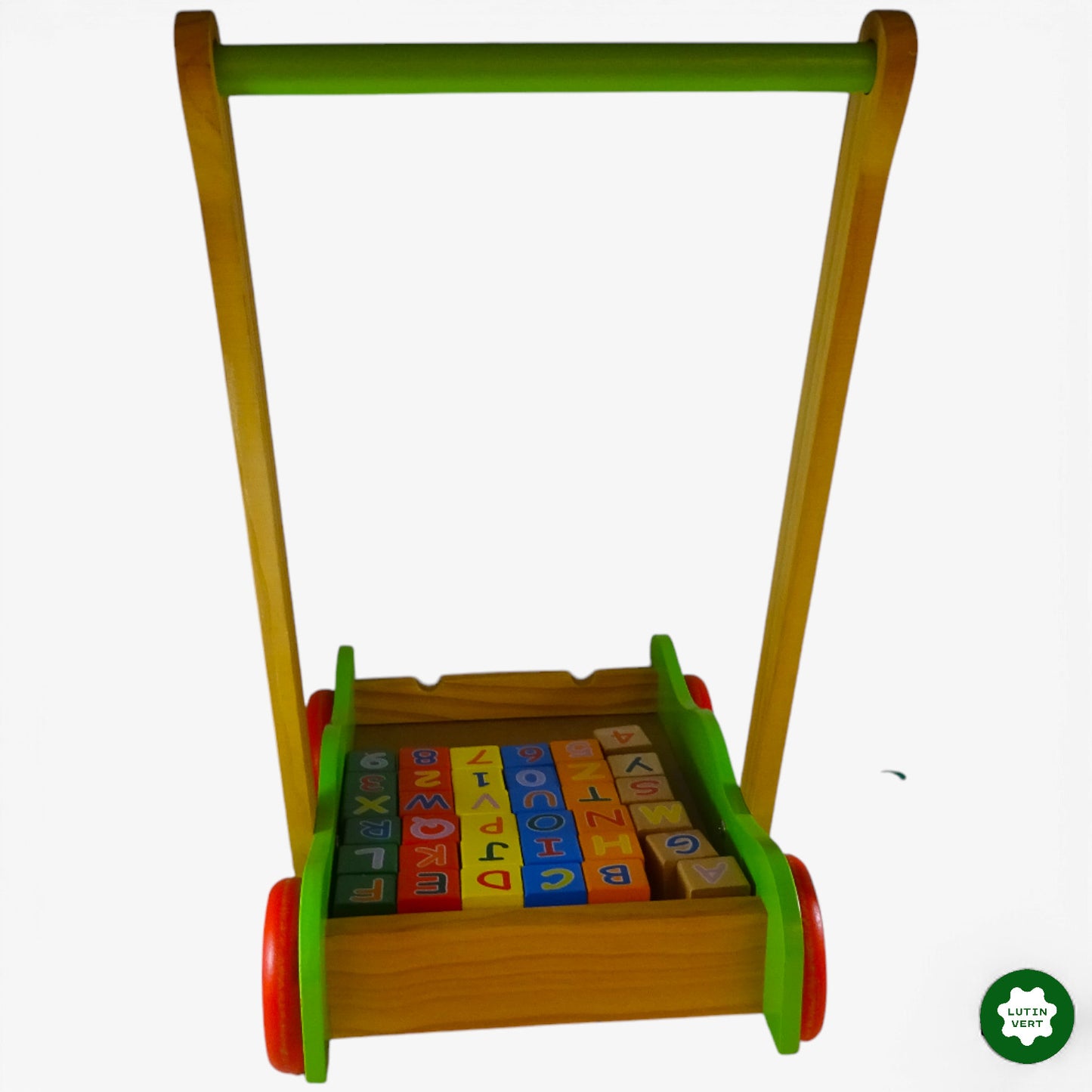 Chariot de marche et ses cubes en bois d'occasion - Dès 2 ans | Ref 10179