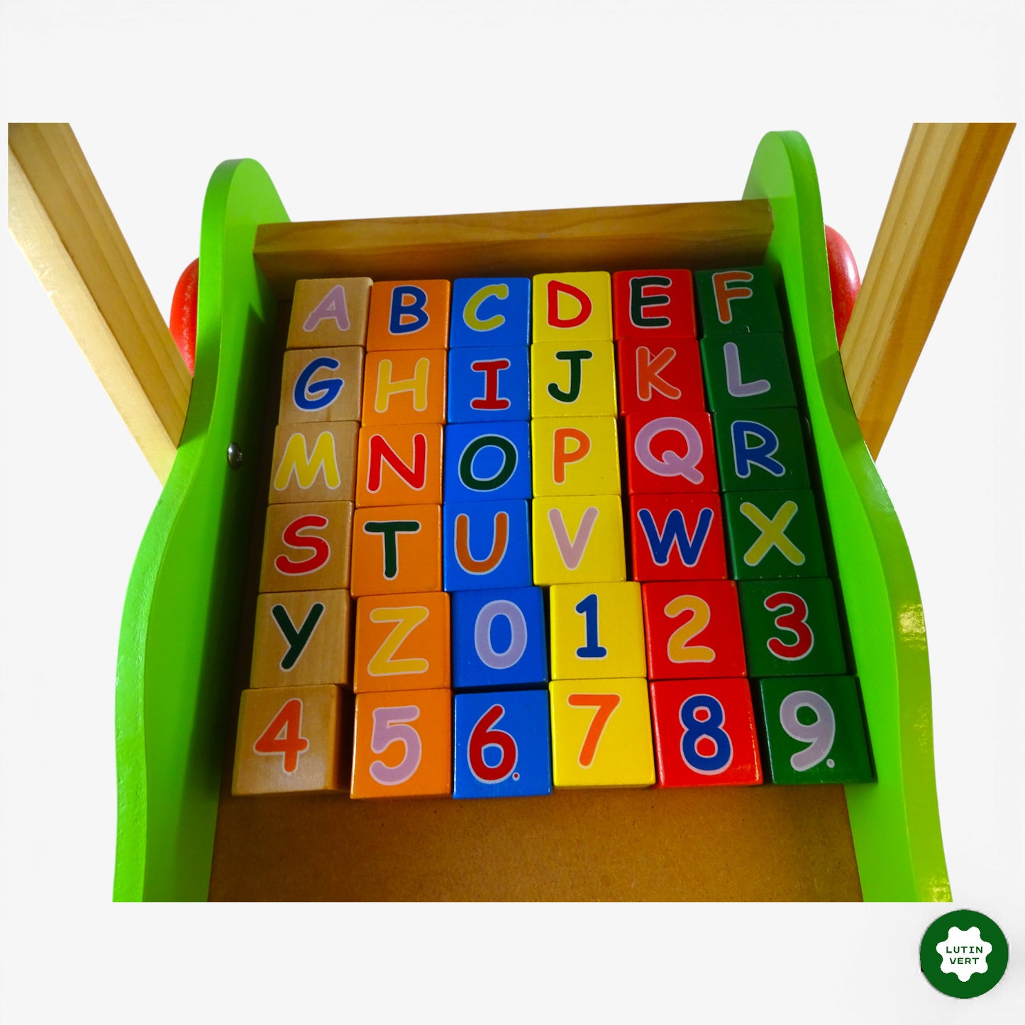 Chariot de marche et ses cubes en bois d'occasion - Dès 2 ans | Ref 10179