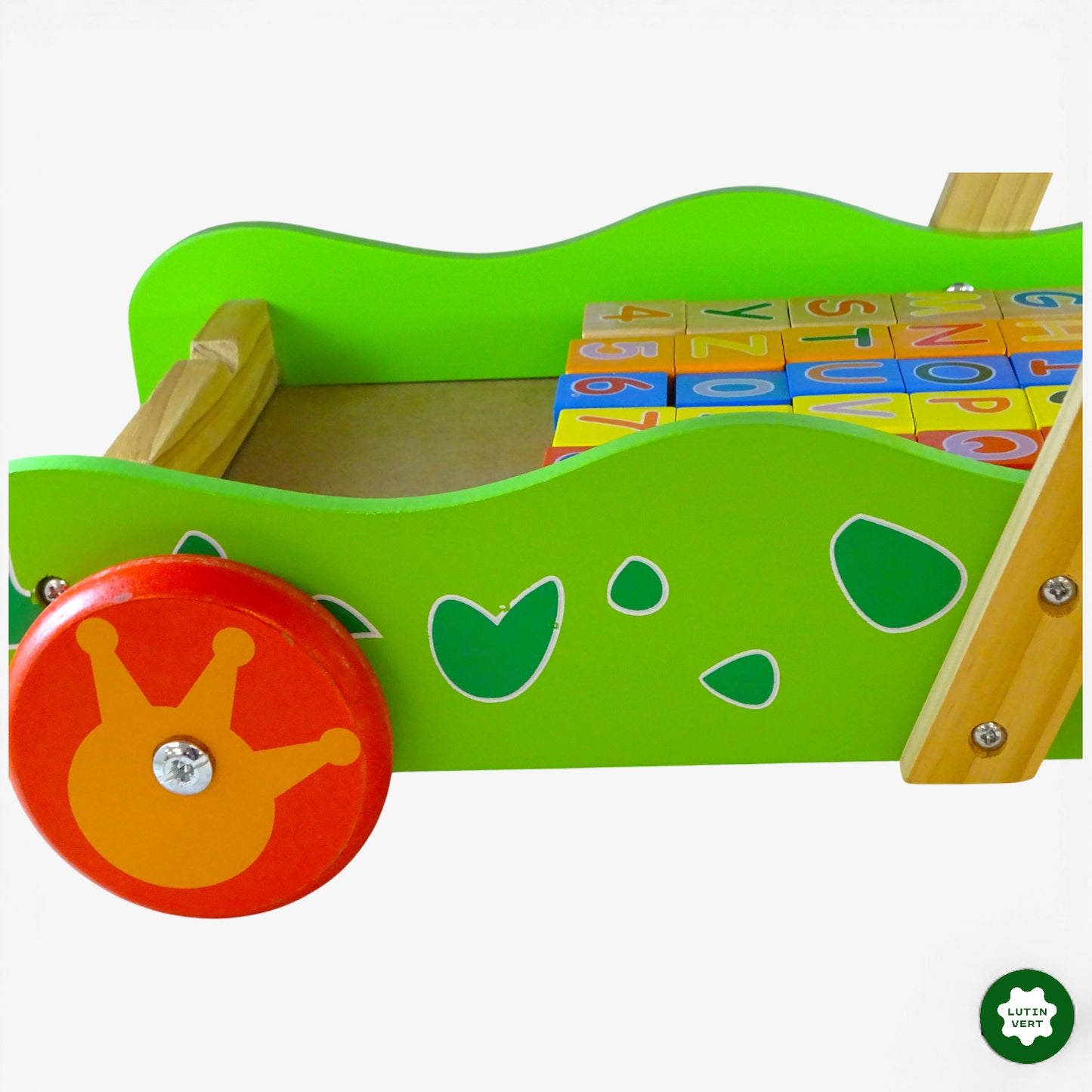 Chariot de marche et ses cubes en bois d'occasion - Dès 2 ans | Ref 10179