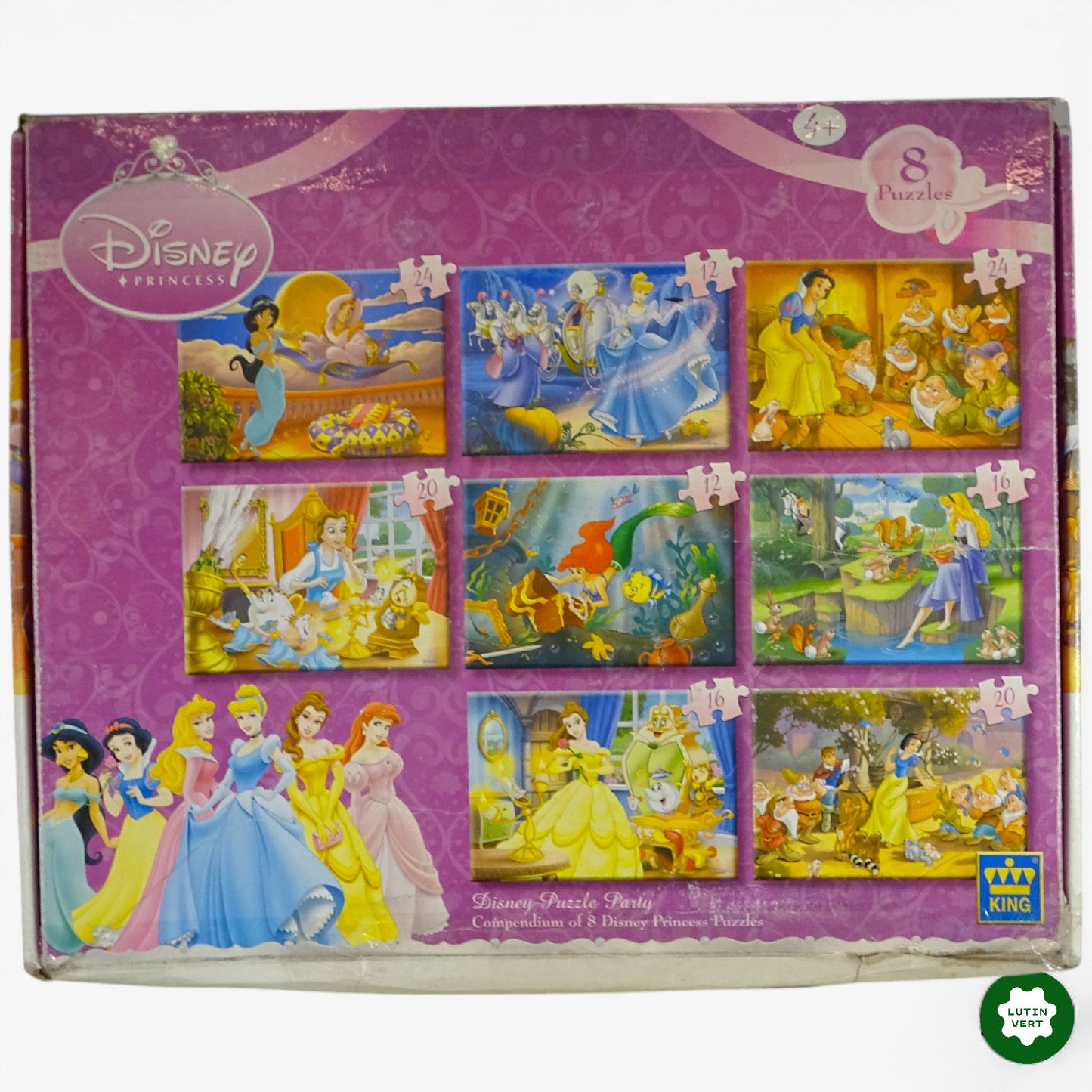 Puzzles Princess Disney x 8 d'occasion KING - Dès 4 ans | Ref 10334