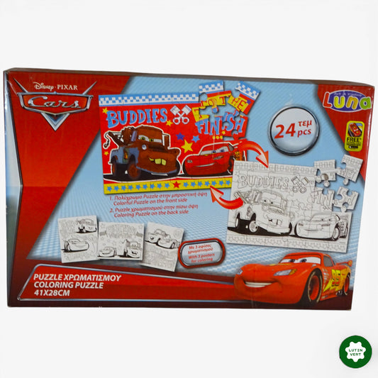 Puzzle Coloriage Cars 24 pcs d'occasion LUNA - Dès 5 ans | Ref 10390