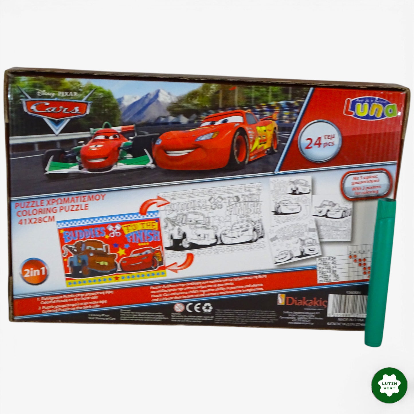 Puzzle Coloriage Cars 24 pcs d'occasion LUNA - Dès 5 ans | Ref 10390