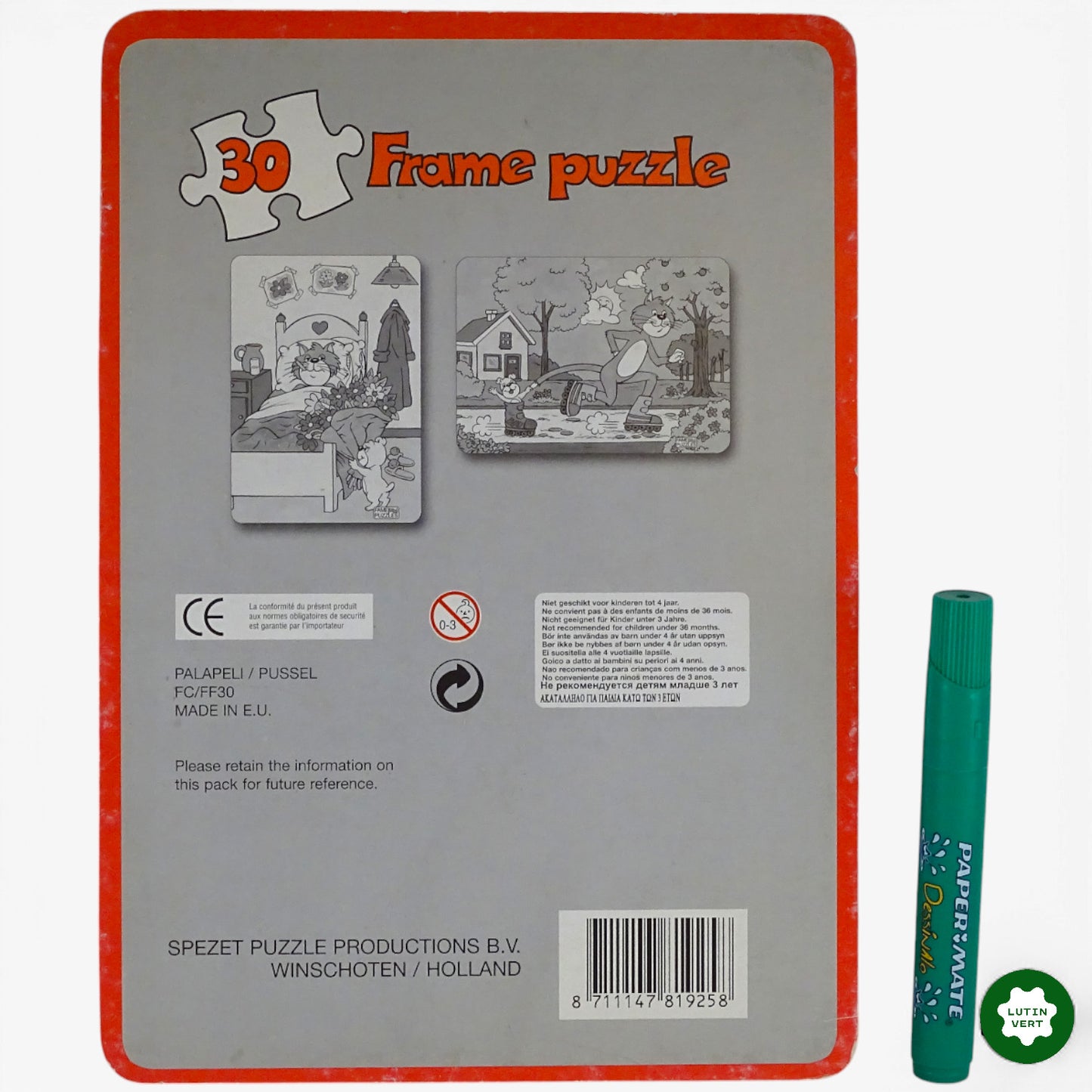 Puzzle 30 pcs Le Chat malade d'occasion FRAME PUZZLES - Dès 4 ans | Ref 10430