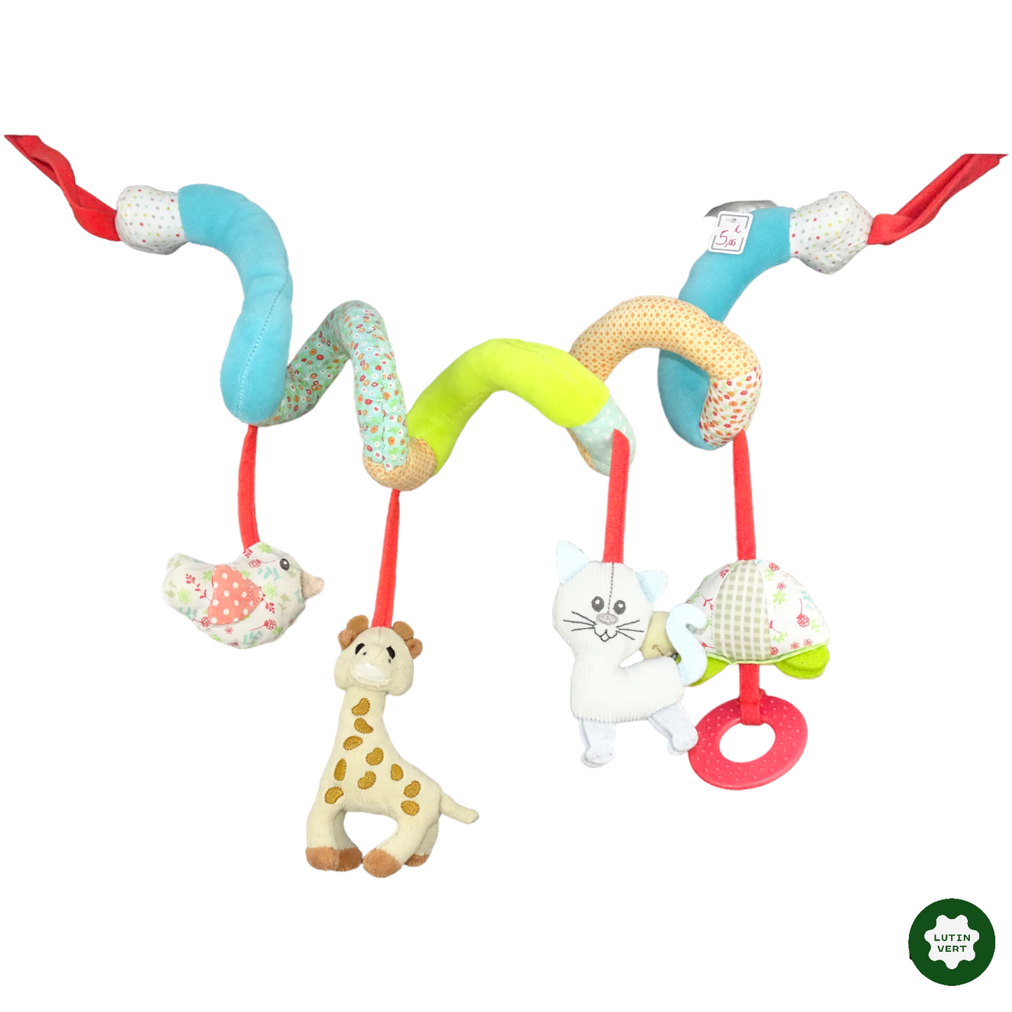 Spirale animaux (oiseau, girafe, chat et tortue). d'occasion VULLI - Dès 6 mois | Lutin Vert