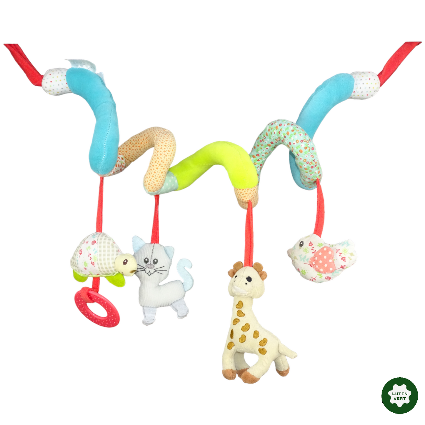 Spirale animaux (oiseau, girafe, chat et tortue). d'occasion VULLI - Dès 6 mois | Lutin Vert