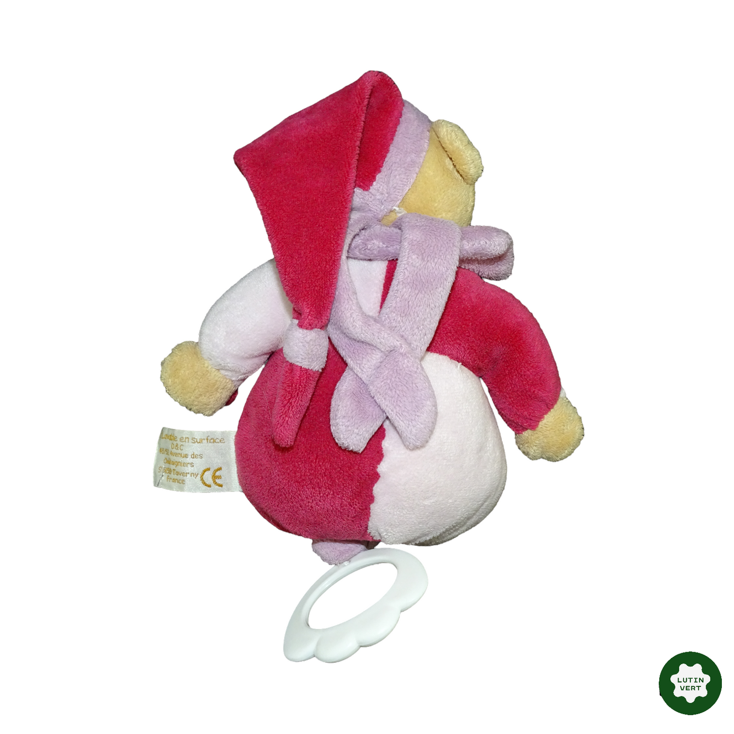 Doudou musical ours rose d'occasion BABYNAT’ - Dès 3 mois | Lutin Vert
