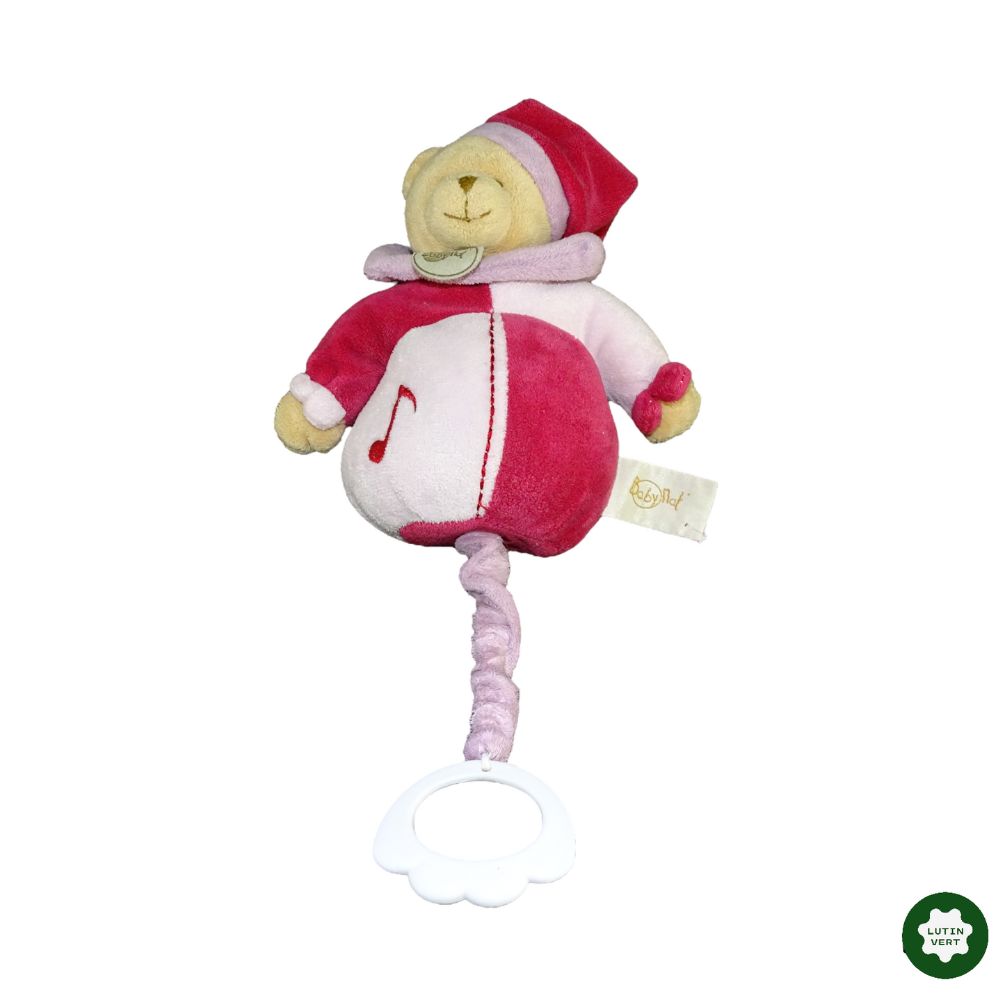 Doudou musical ours rose d'occasion BABYNAT’ - Dès 3 mois | Lutin Vert