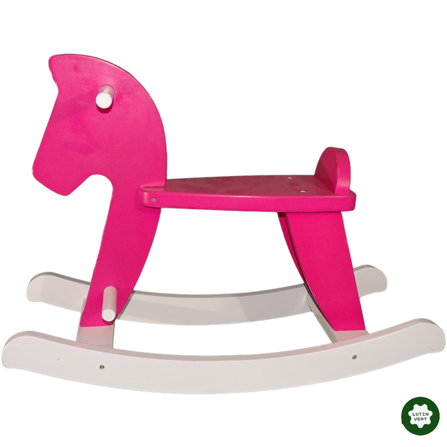 Cheval à bascule rose occasion - Dès 3 ans | Lutin Vert