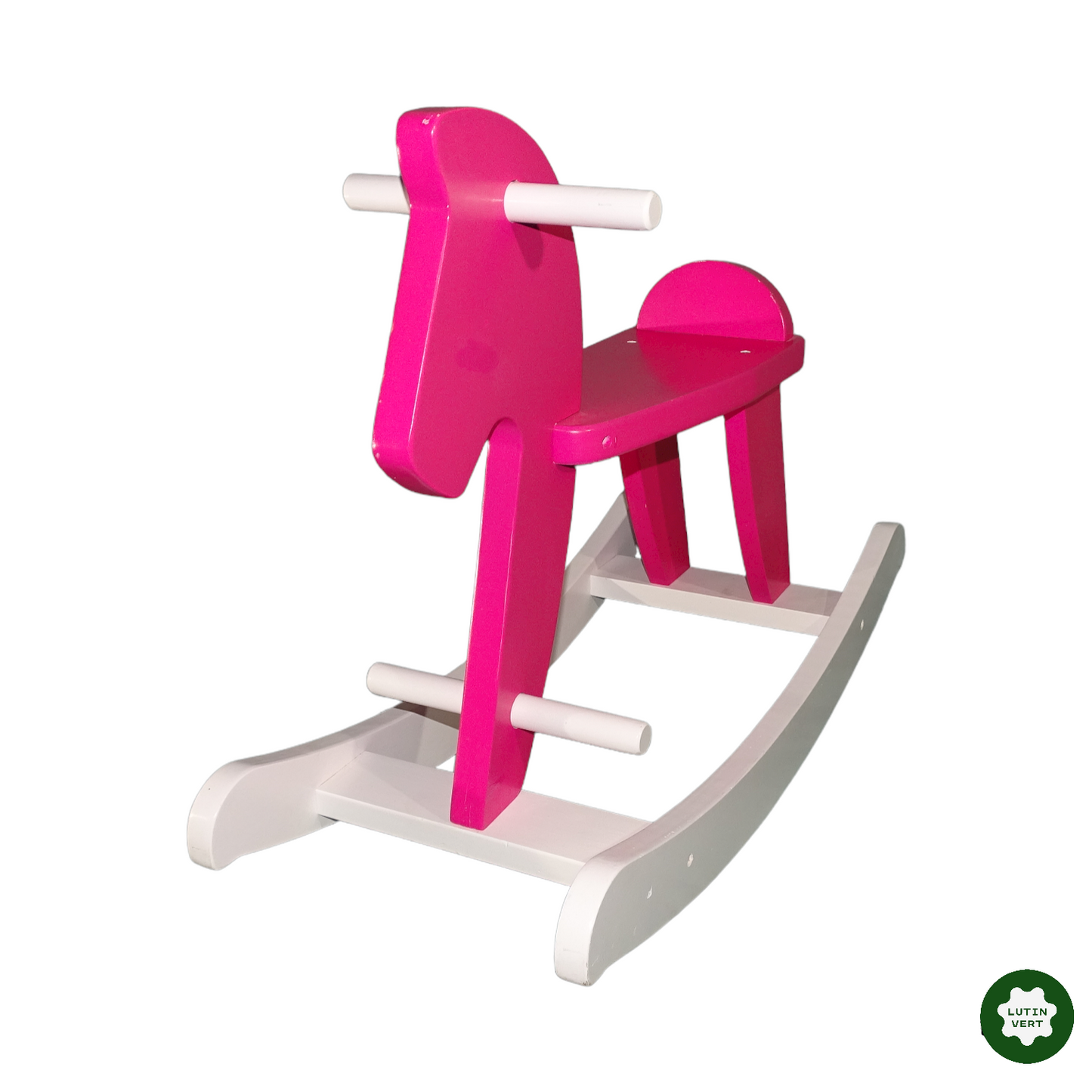 Cheval à bascule rose occasion - Dès 3 ans | Lutin Vert