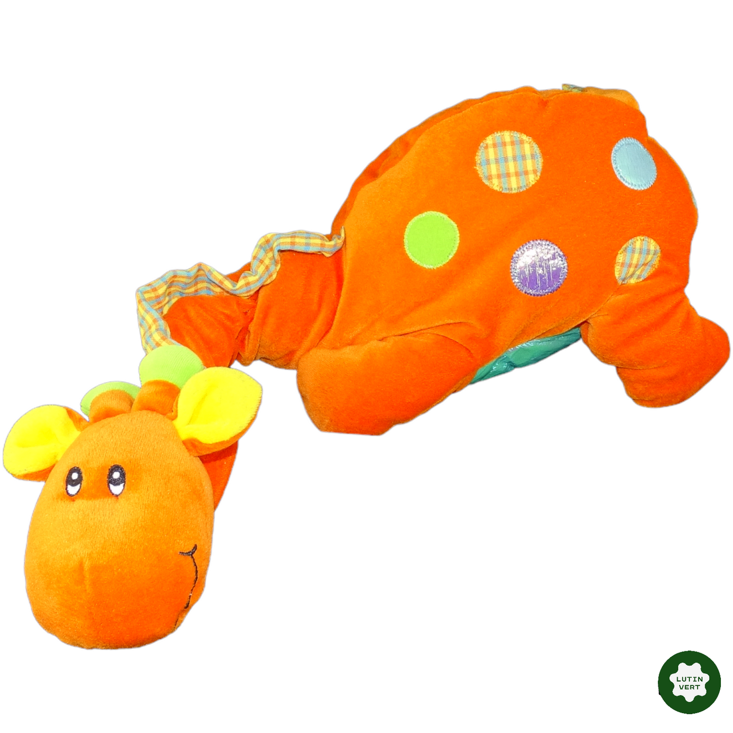 Peluche girafe orange mignonne occasion - Dès 3 ans | Lutin Vert