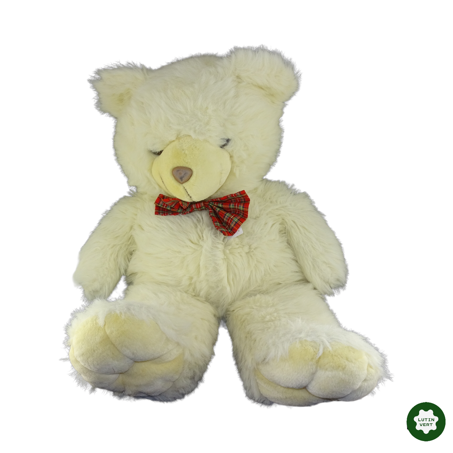 Grand ours en peluche blanc occasion - Dès 3 ans | Lutin Vert