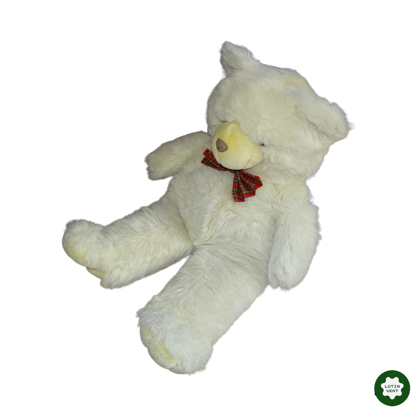 Grand ours en peluche blanc occasion - Dès 3 ans | Lutin Vert