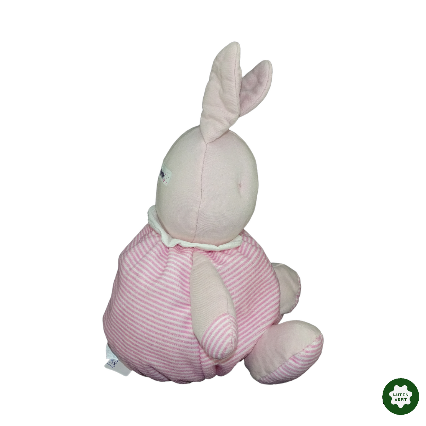 Peluche lapin rose à rayures occasion KLORANE - Dès 3 mois | Lutin Vert