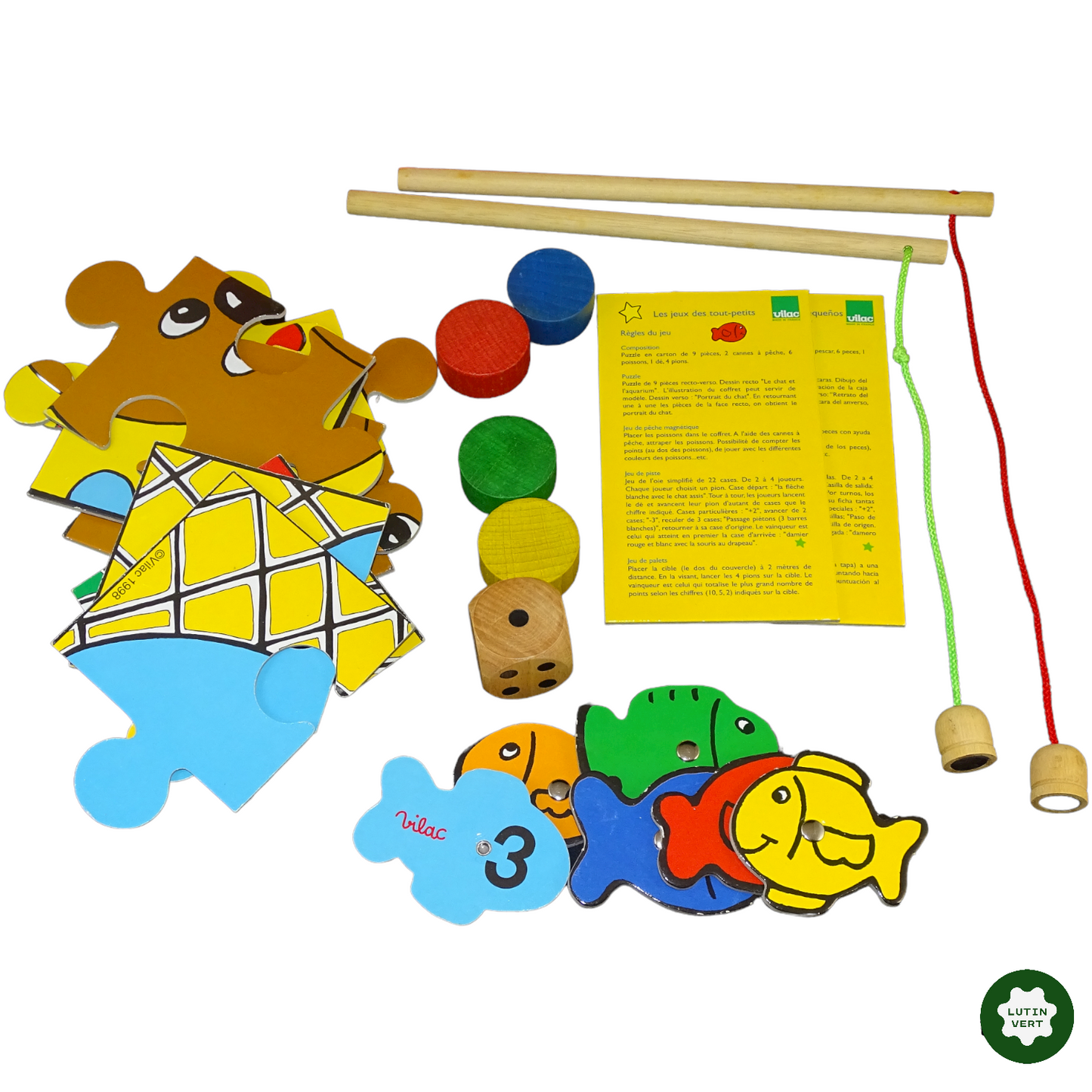 Boîte multi-jeu – Les jeux des tout petits d'occasion VILAC - Dès 2 ans | Lutin Vert